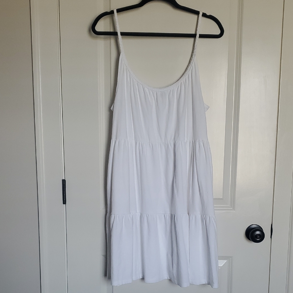 White Spaghetti Strap Tiered Dress NWT